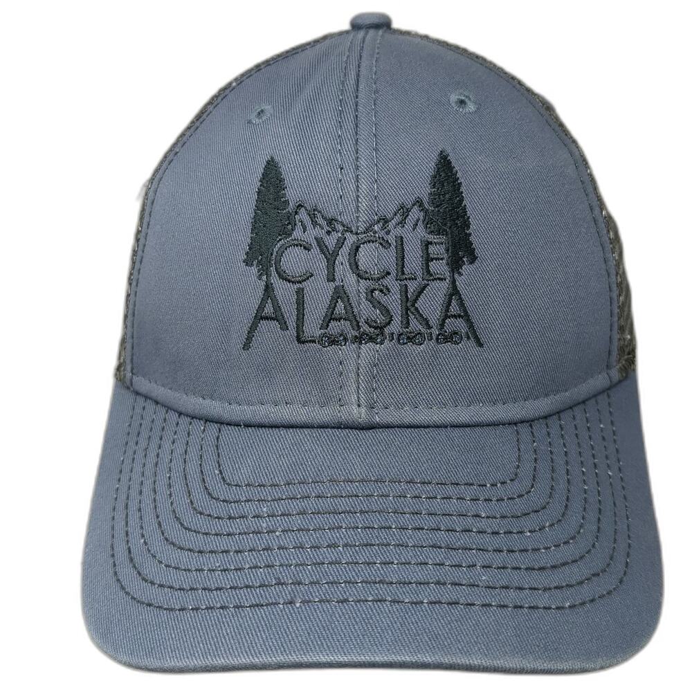 Ouray Sportswear Cycle Alaska Trucker Hat Blue One Size Snapback Mesh Juneau